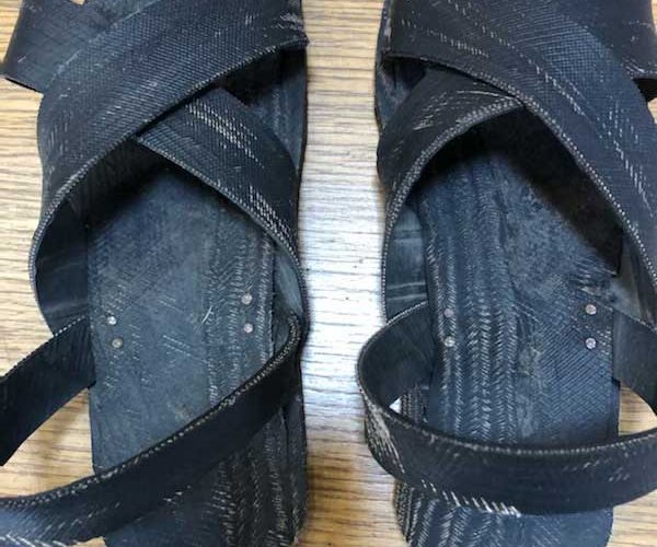 funky flip flops made of old rubber car tyres